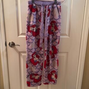 Purple Disney Ariel fuzzy PJ pants